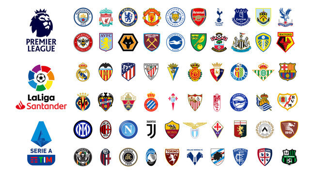 England, Spain, Italy FC. Premier League. Liverpool, Chelsea, Manchester United, City Etc. Laliga Santander. Barcelona, Atletico, Valencia, Athletic Etc. SerieA. Milan, Napoli, Roma, Lazio, Torino Etc