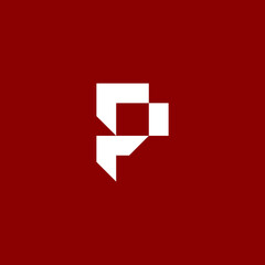 Abstract letter P logo design vector