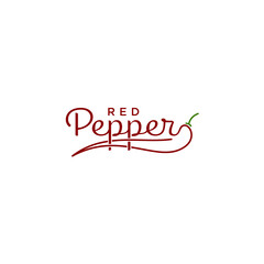 Typography logo design with pepper vector graphic