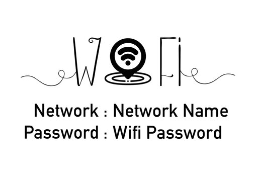 WIFI Password Sign Printable, Editable WiFi Sign Template