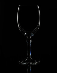 glass for wine on a black background