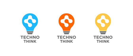 Bulb lamp with data connection logo design