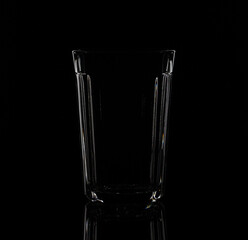 glass on a black background