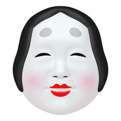 節分のイラスト素材　おたふくのお面（1）