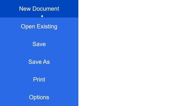 Cursor Slides Over and Clicks New Document. Mouse Pointer on Device Computer Monitor Screen Clicking Start File Processor For Company Business Assignment or School Education Project.