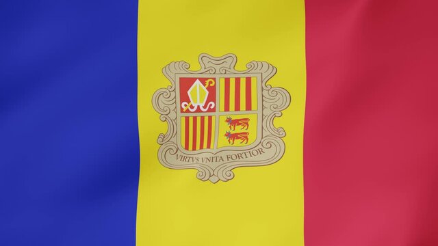 Bandera animada, Andorra. 4K