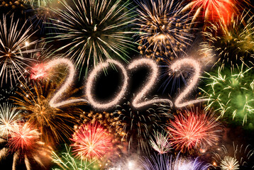 2022 New Year fireworks background