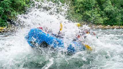 Whitewater rafting adventure in the middle of the Norway