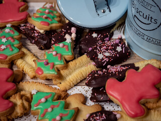 A selection of homemade christmas cookies ready to eat