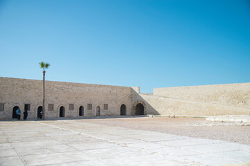 Exterior view of the Qaitbay citadel in Alexandria, Egypt