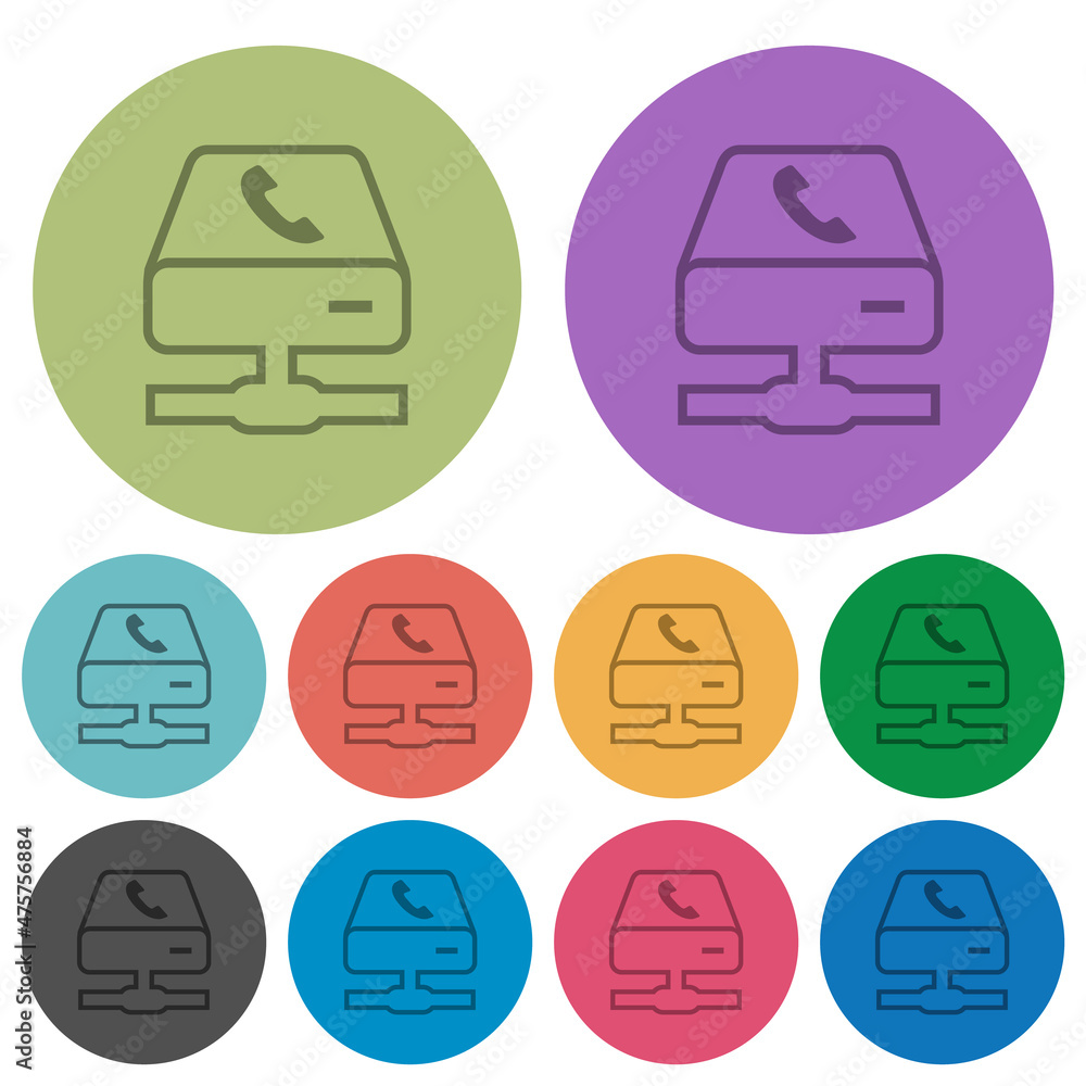 Poster VoIP services outline color darker flat icons