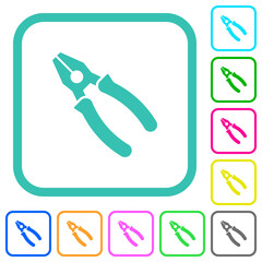 Combined pliers vivid colored flat icons
