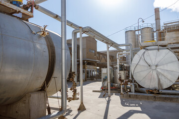 View on industrial zone of modern construction plant