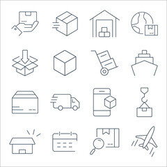 delyvery icons set. delyvery pack symbol vector elements for infographic web