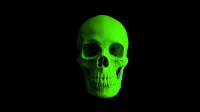 Fire Mouth Green Skull Eats Camera