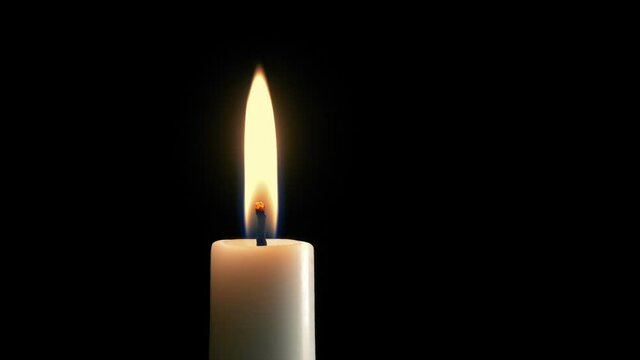 Long Time Candle Burning Shot Closeup