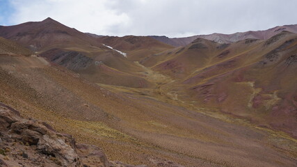 beautiful valley near abra del acay pass in argentina