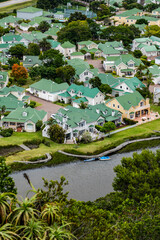 Plettenberg bay residential suburb from above South Africa