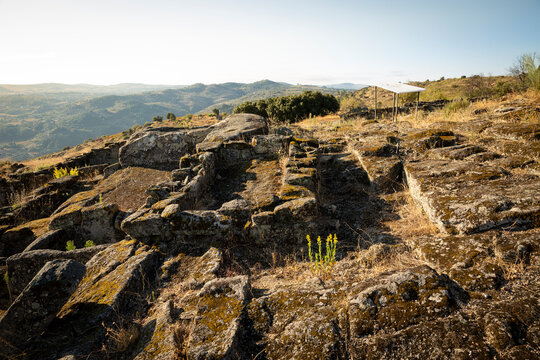 ruins at Rumansil I archaeological site, Freixo de Numao, Vila Nova de Foz Coa, Guarda, Portugal