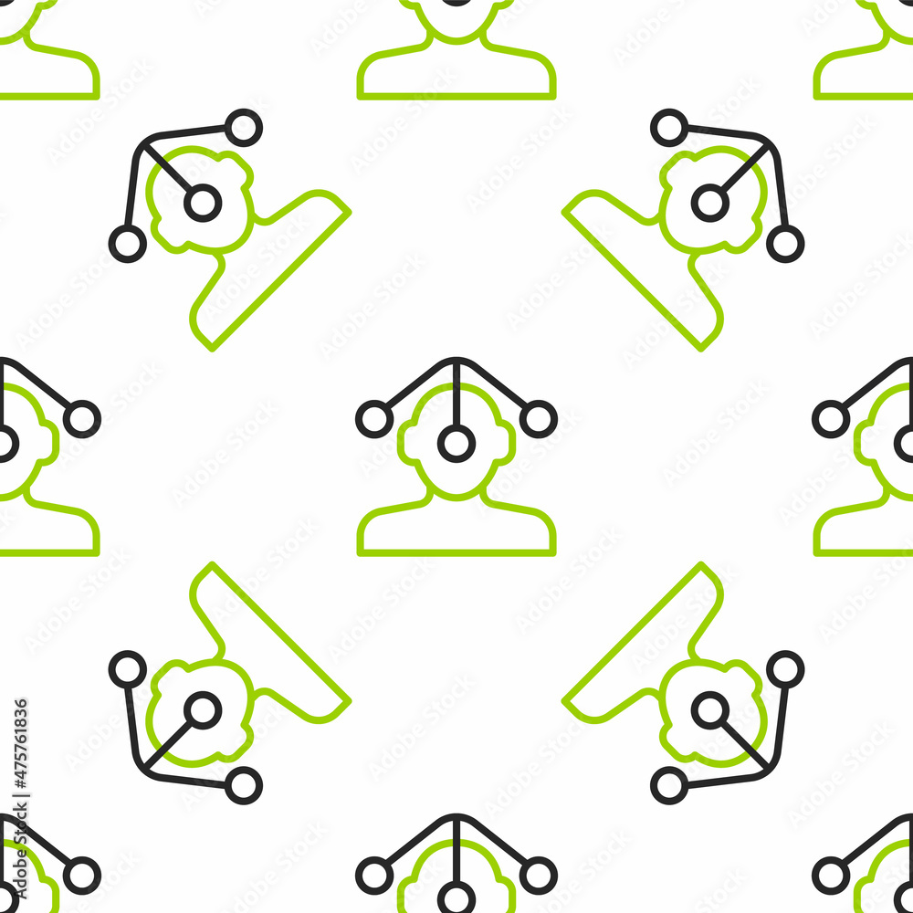 Poster line hypnosis icon isolated seamless pattern on white background. vector