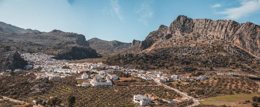 Panoramic view of Montejaque (Malaga, Andalusia, Spain)