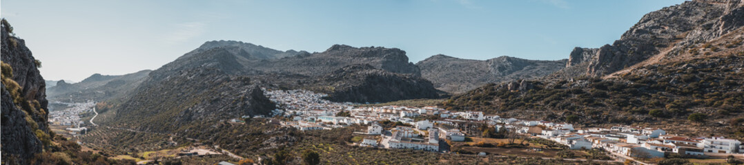 Fototapeta na wymiar Panoramic view of Montejaque (Malaga, Andalusia, Spain)