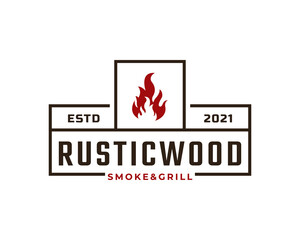 Classic Vintage Retro Label Badge for Rustic BBQ Grill, Barbecue, Barbeque Label Stamp Logo Design Inspiration
