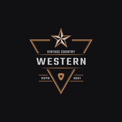 Classic Vintage Retro Label Badge for Western Country Texas Logo Design Inspiration