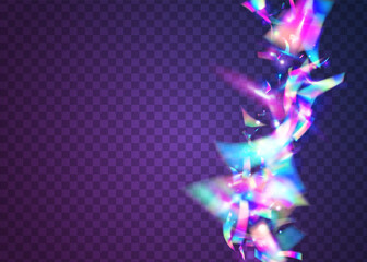 Fototapeta na wymiar Holographic Tinsel. Blue Blur Sparkles. Iridescent Background. Unicorn Art. Crystal Foil. Party Celebrate Wallpaper. Transparent Effect. Disco Element. Pink Holographic Tinsel