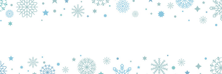 Snowflakes christmas background. Snowfall background template. Snowflake winter christmas decoration. Stock vector