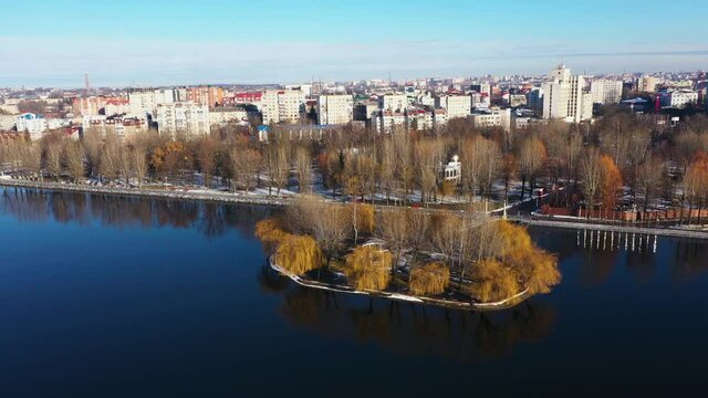 The Ternopol city landscape Ukraine aerial view