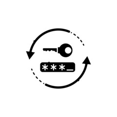 Password change line icon. Isolated vector element.