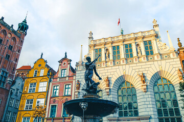 Gdańsk, Fontanna Neptuna - obrazy, fototapety, plakaty
