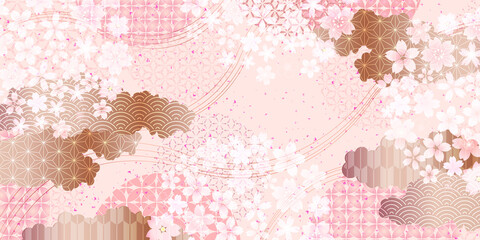 桜　和柄　春　背景  © J BOY