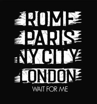 rome paris new york london travel background vector typography graphics print etc