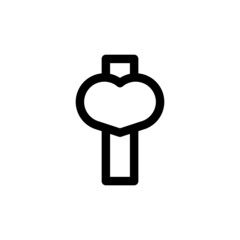 Initial Letter I with Heart Love in Line Style Logo Design Template Element