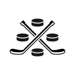 Stick Hockey club team vector black logo design white background