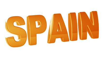 Spain isolated on white background. 3D illustration.