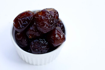 Sweet chinese jujube dessert on white background.