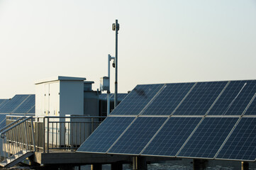 Solar panels, photovoltaic power transmission. Alternative power sources, sustainable resource...