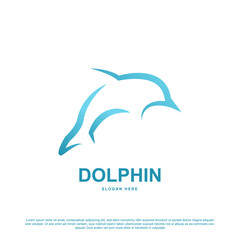 Creative dolphin logo design. Jumping dolphin vector illustration