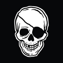 skull pirate,hand drawn illustrations. for the design of clothes, jackets, posters, stickers, souvenirs etc.