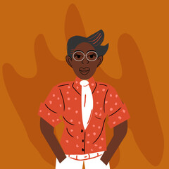 Illustration of  a well dressed lesbian woman 