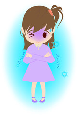 寒がる女の子-寒いイメージ挿絵