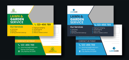 landscaping lawn care postcard, best lawn care Service postcard template,cleaning lawn mowing garden and landscaping mow grass cutting postcard or eddm, every door direct mail design template