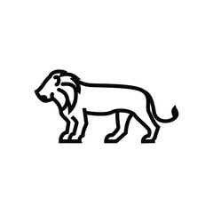 lion line art logo design vector illustration