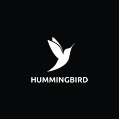 hummingbird colibri balancing bird  logo design vector