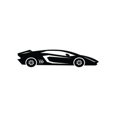 high speed race car silhouette logo design vector illustration