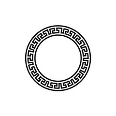 blank ancient greek Circle Emblem Badge Pattern Frame Leaf Wreath sign symbol logo design vector illustration