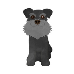 Illustration of a cute Schneiser dog sitting